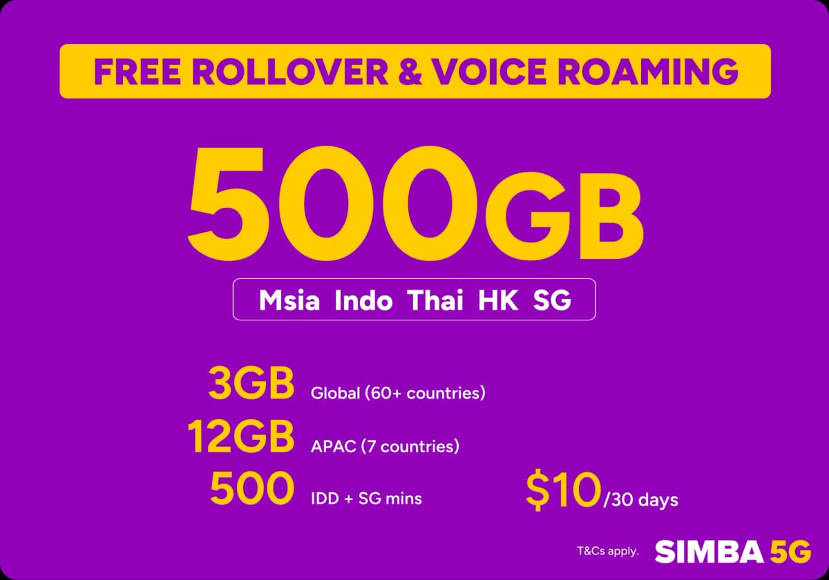 500GB plan with free rollover and voice roaming