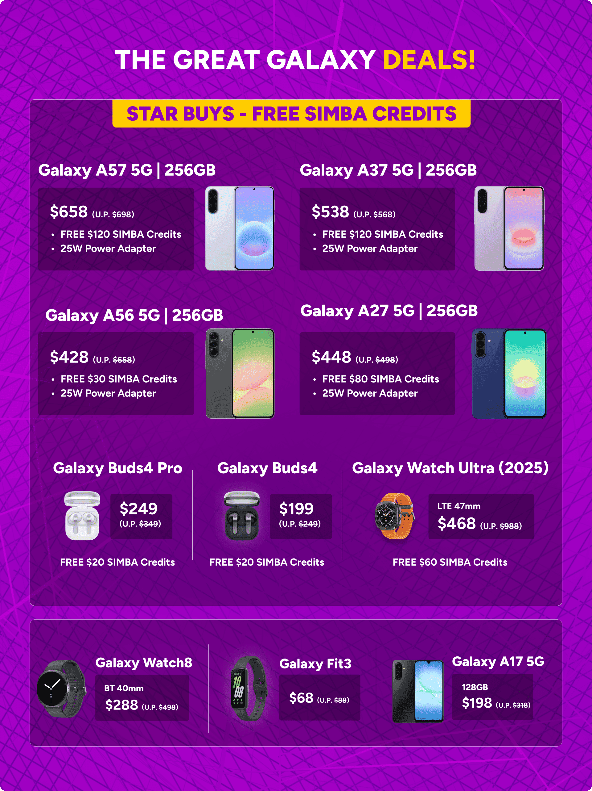The Great Galaxy Deals - Star Buys, Free SIMBA Credits